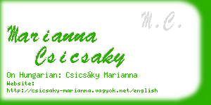 marianna csicsaky business card